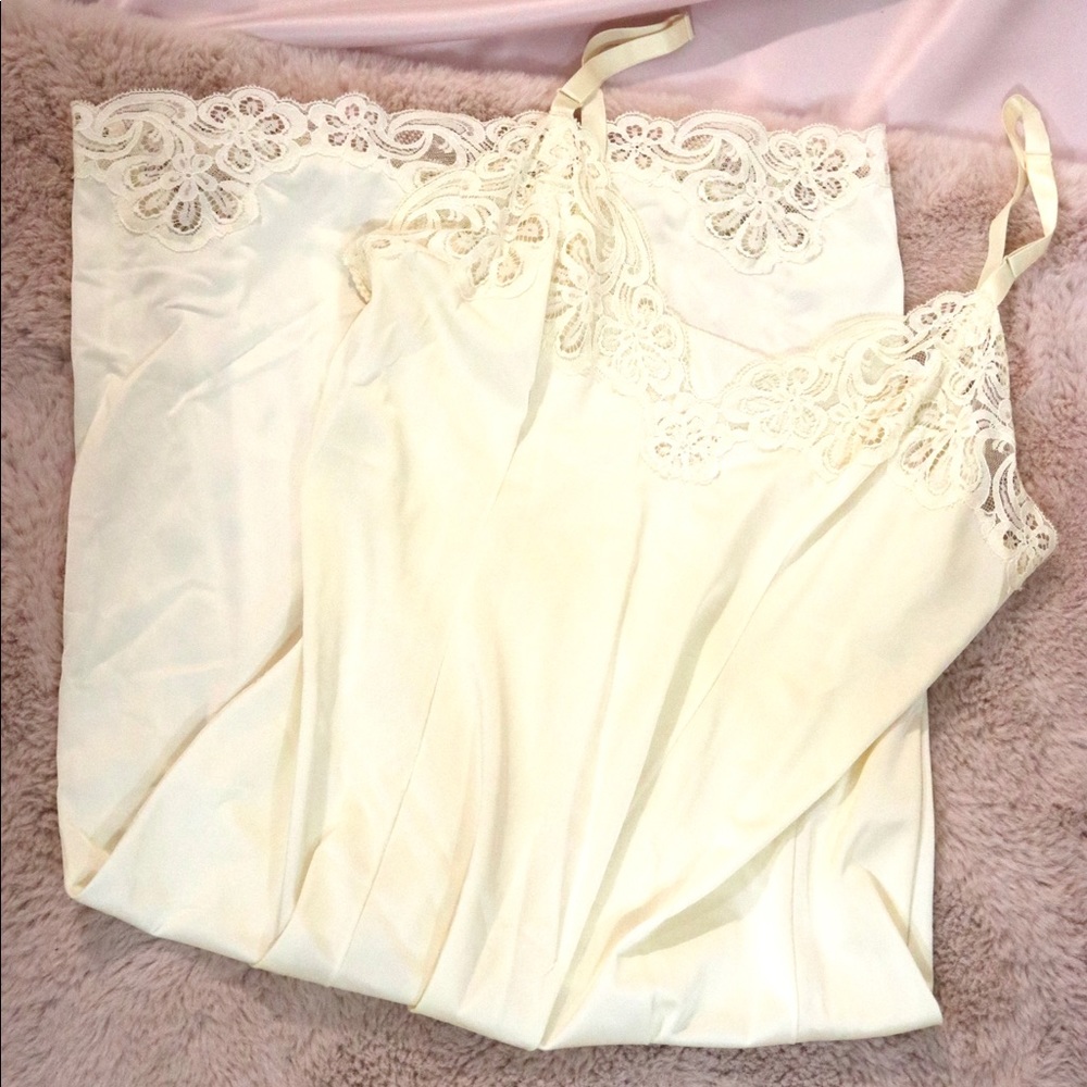 VINTAGE LIGHT YELLOW SLIP DRESS